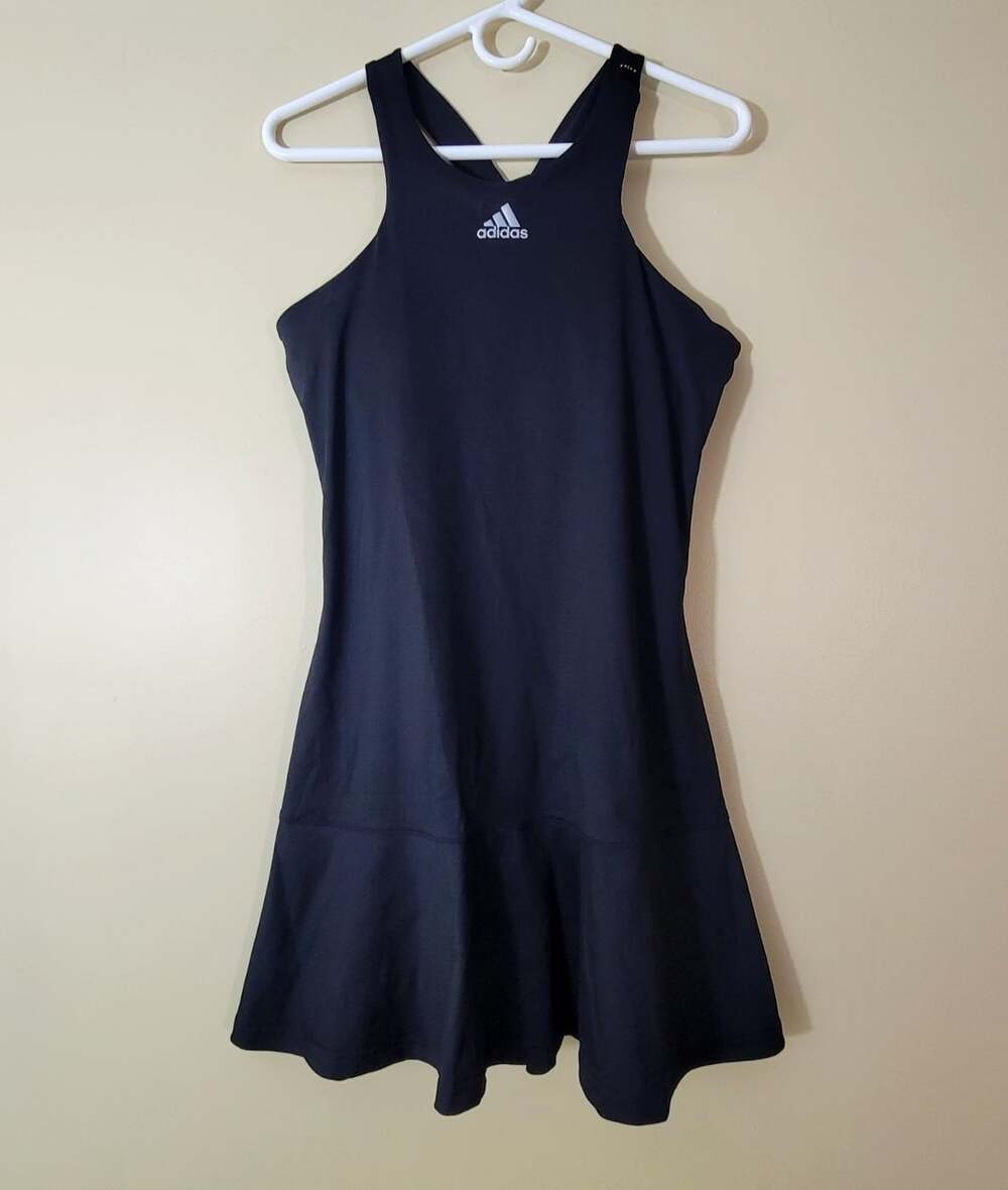 Adidas Tennis Dress HF1767 Black BRA Size MEDIUM Heat .RDY EUC